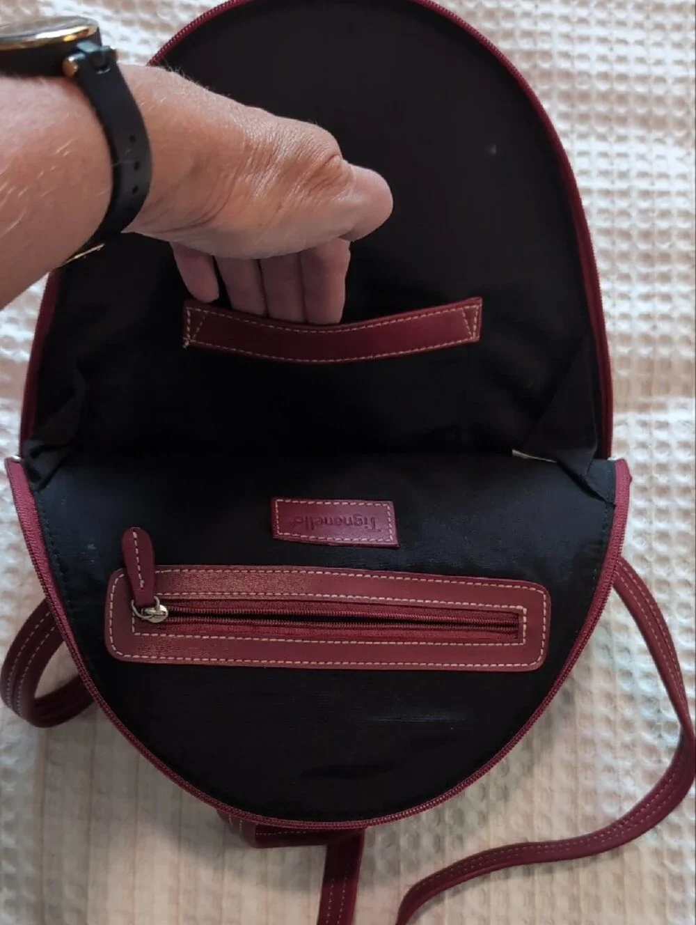 Women’s Red Mini leather Backpack Purse